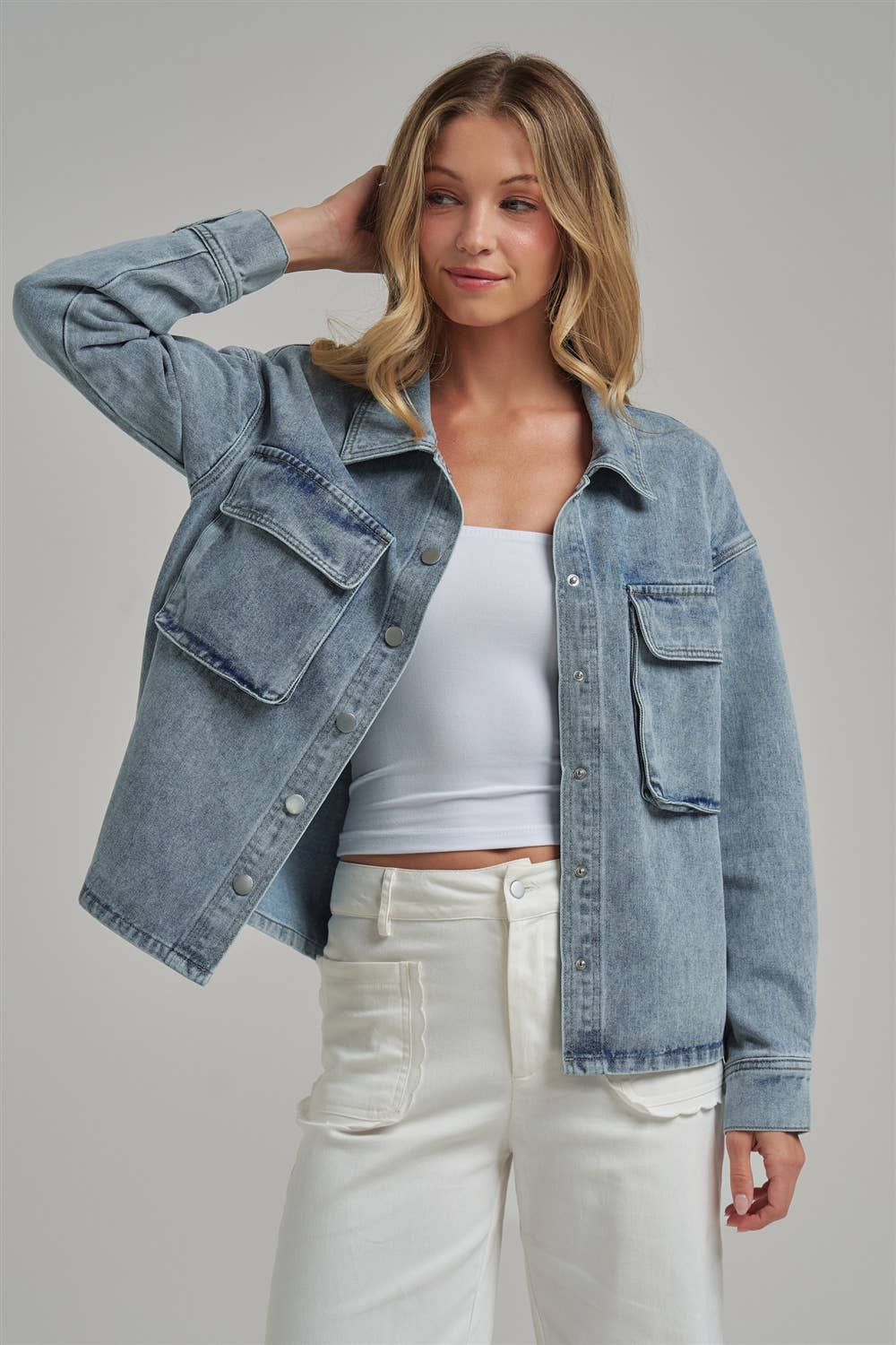 The Billie Blue Denim Shacket