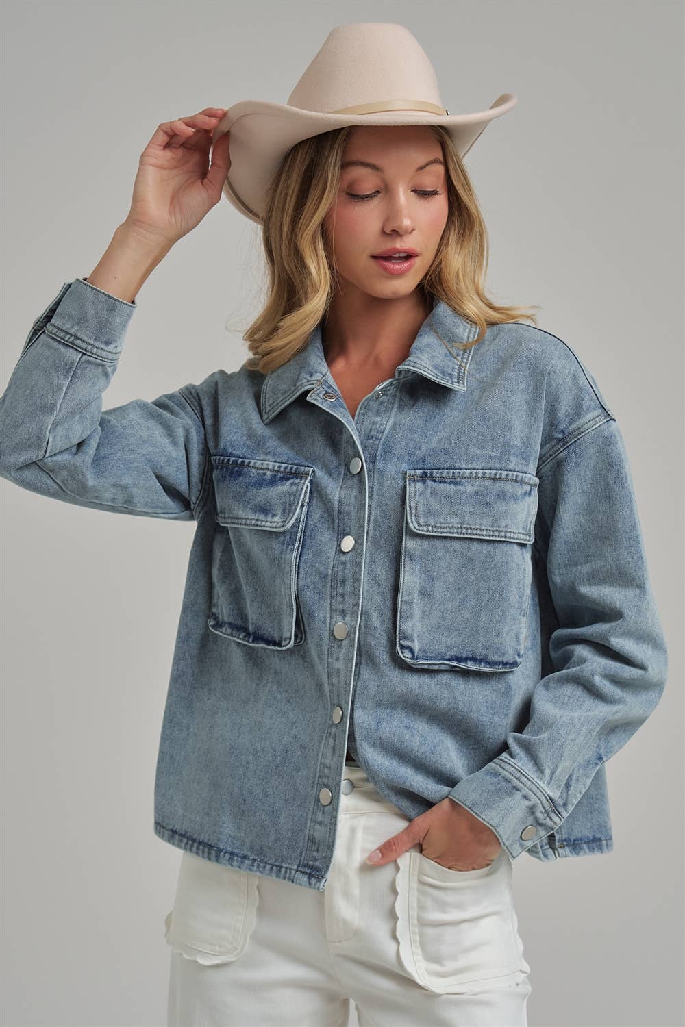 The Billie Blue Denim Shacket