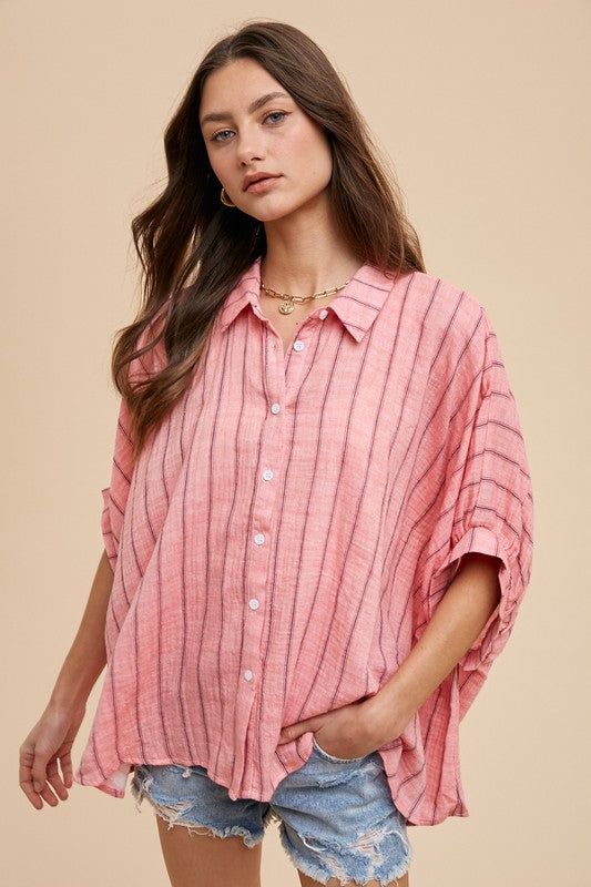 Candy Stripe Button-Up