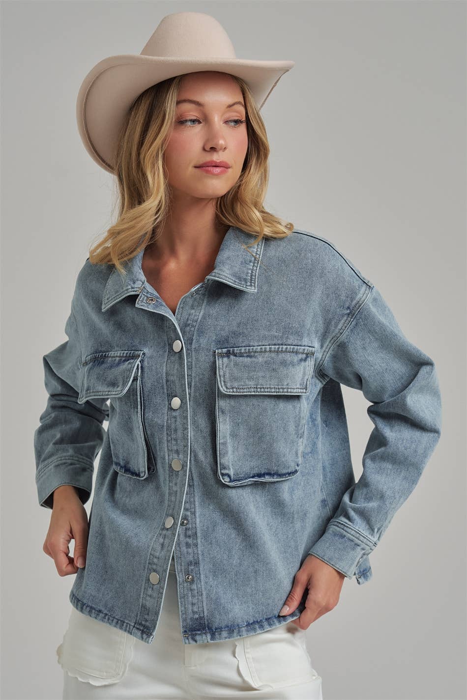 The Billie Blue Denim Shacket