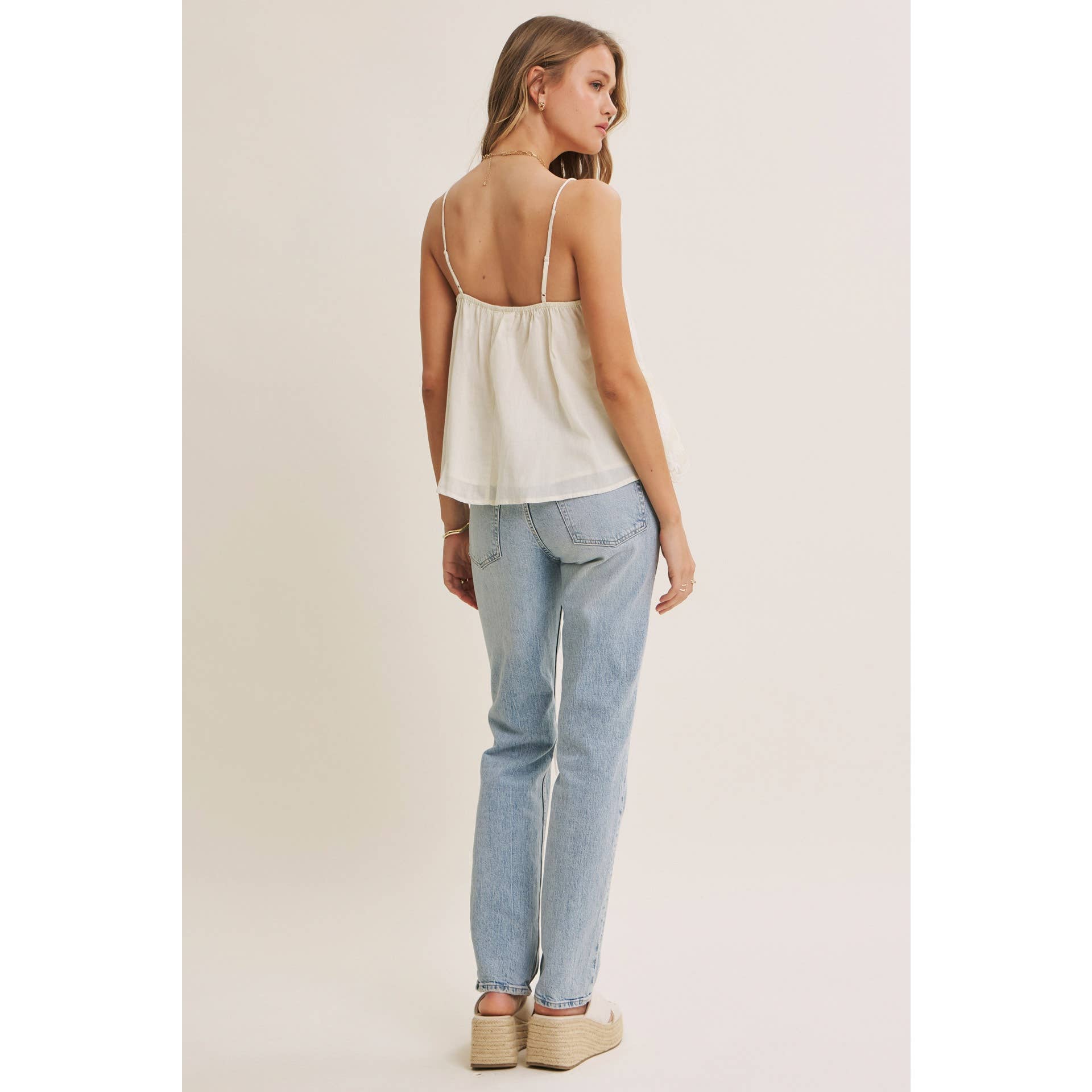 Pearl Lace Flare Cami