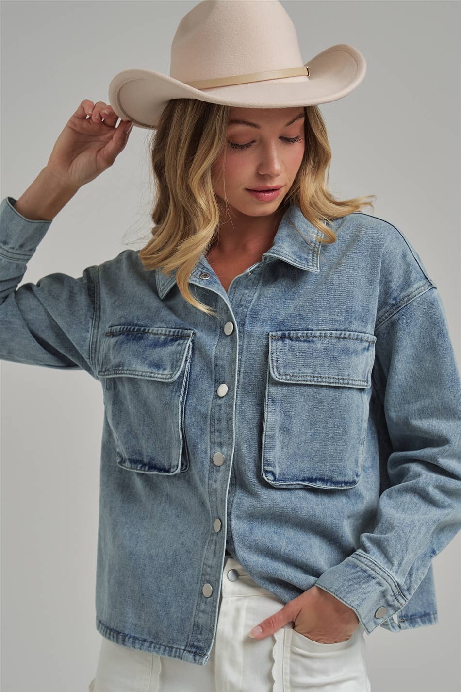 The Billie Blue Denim Shacket
