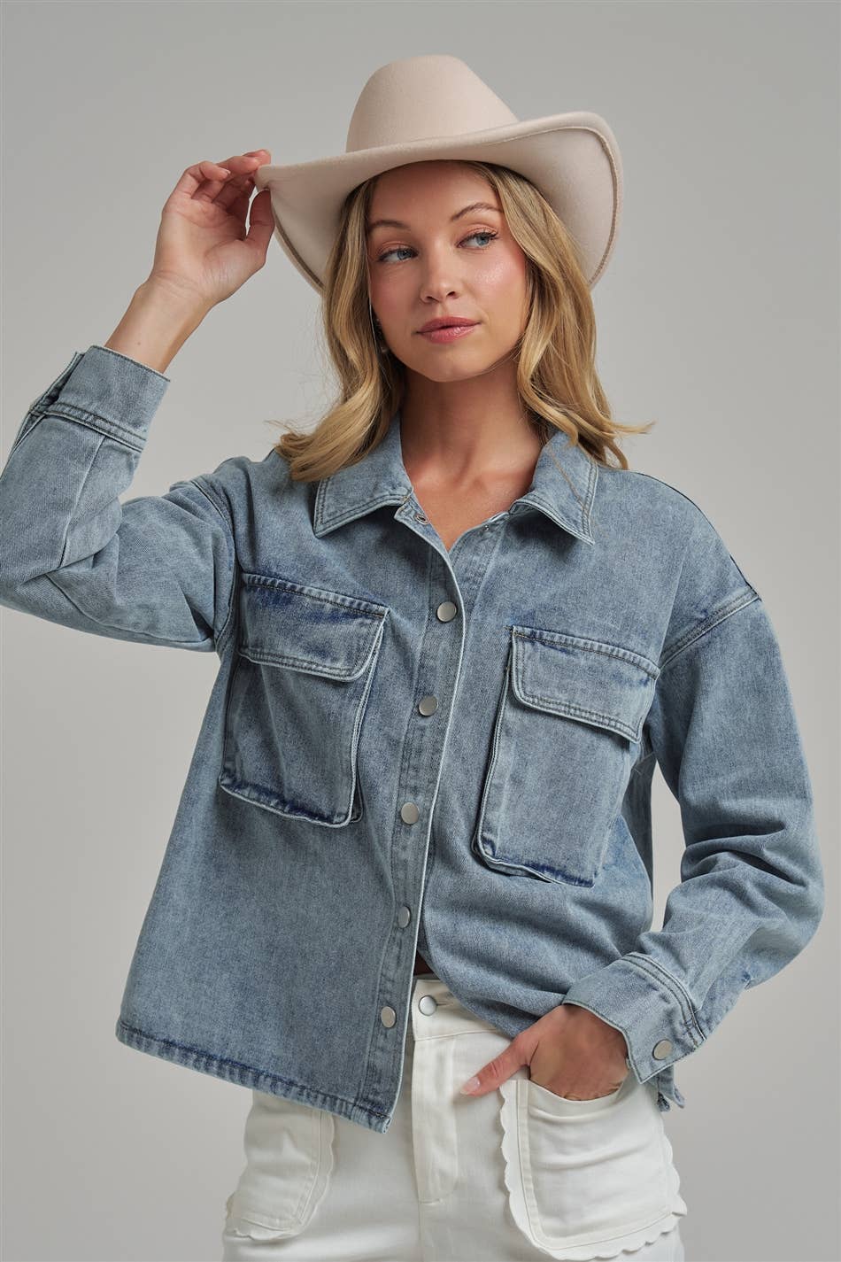 The Billie Blue Denim Shacket