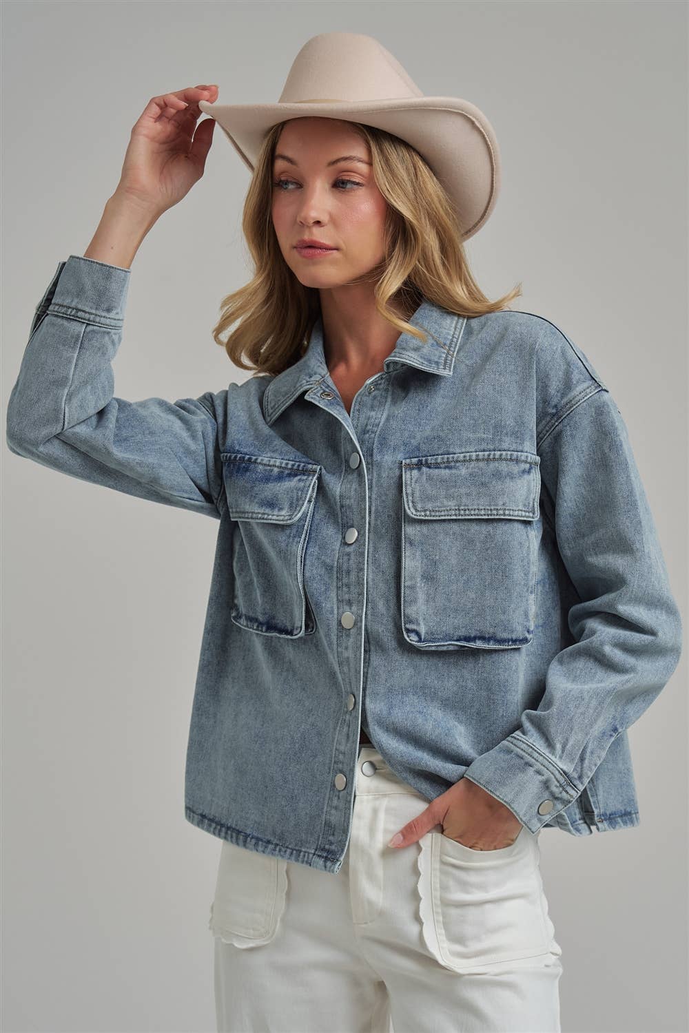The Billie Blue Denim Shacket