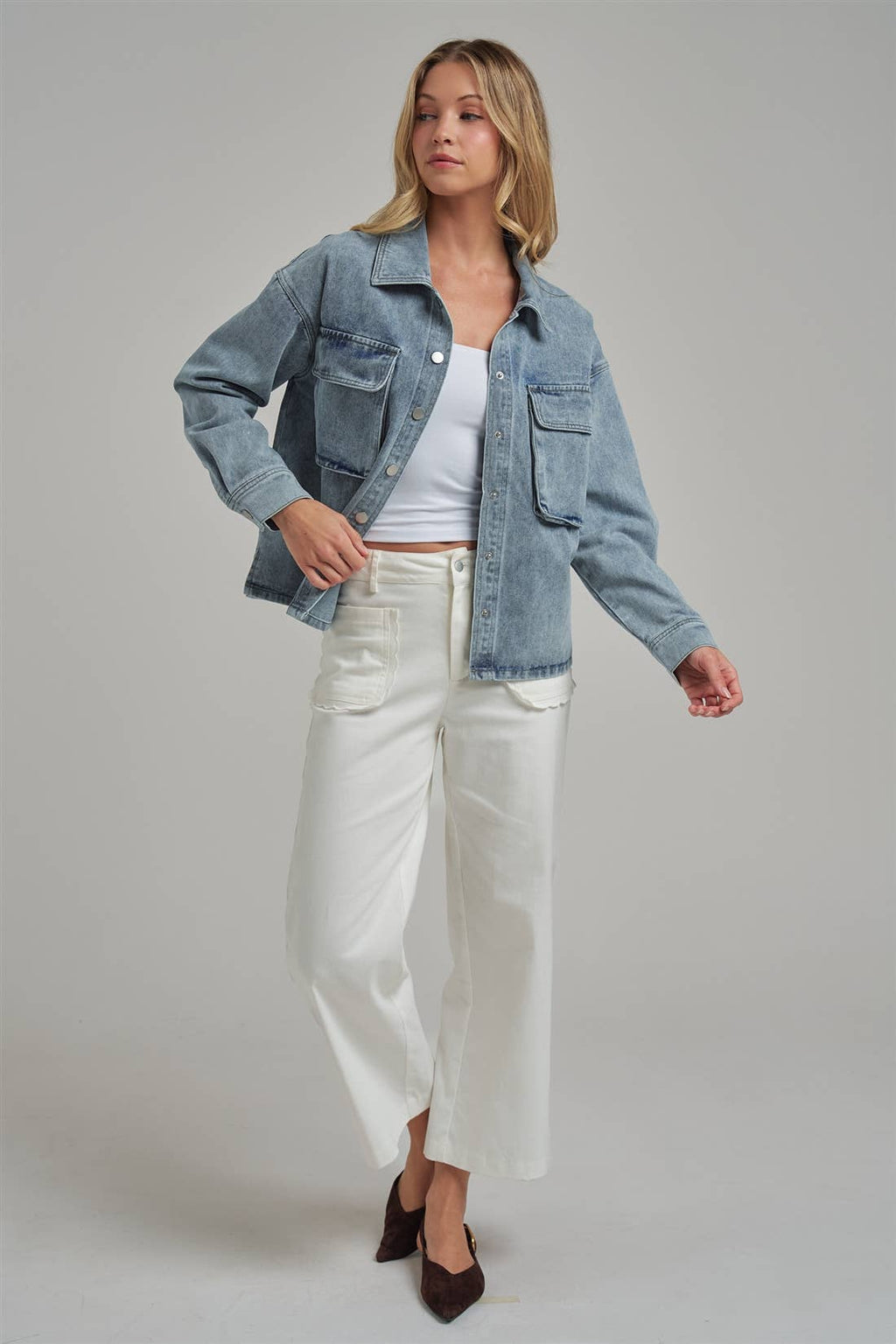 The Billie Blue Denim Shacket
