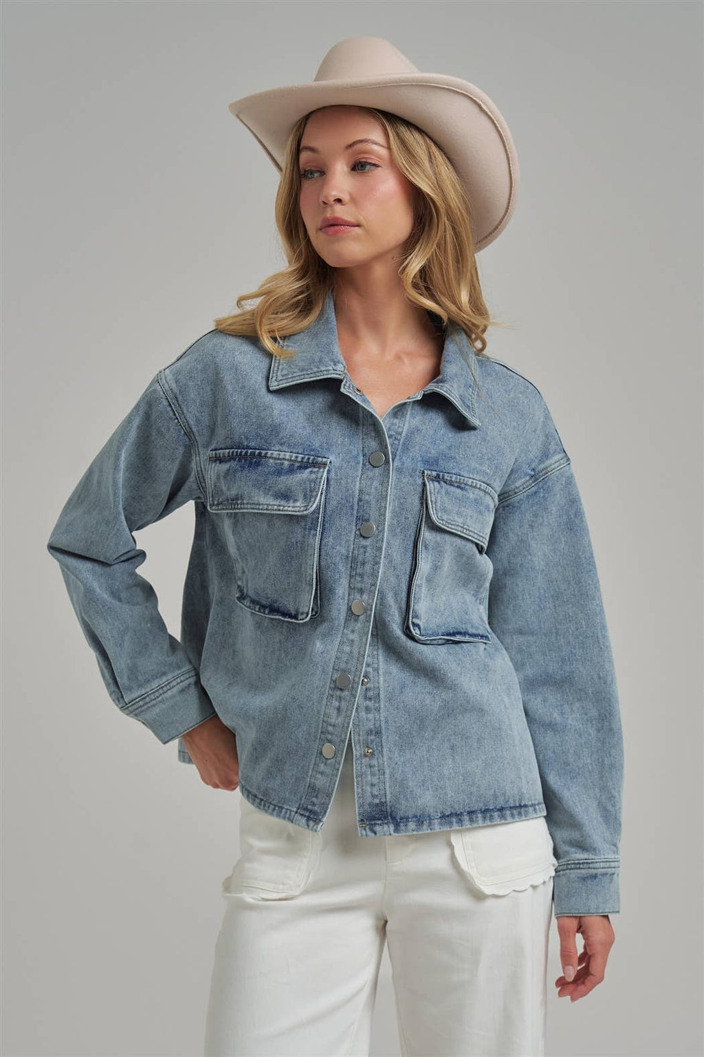 The Billie Blue Denim Shacket