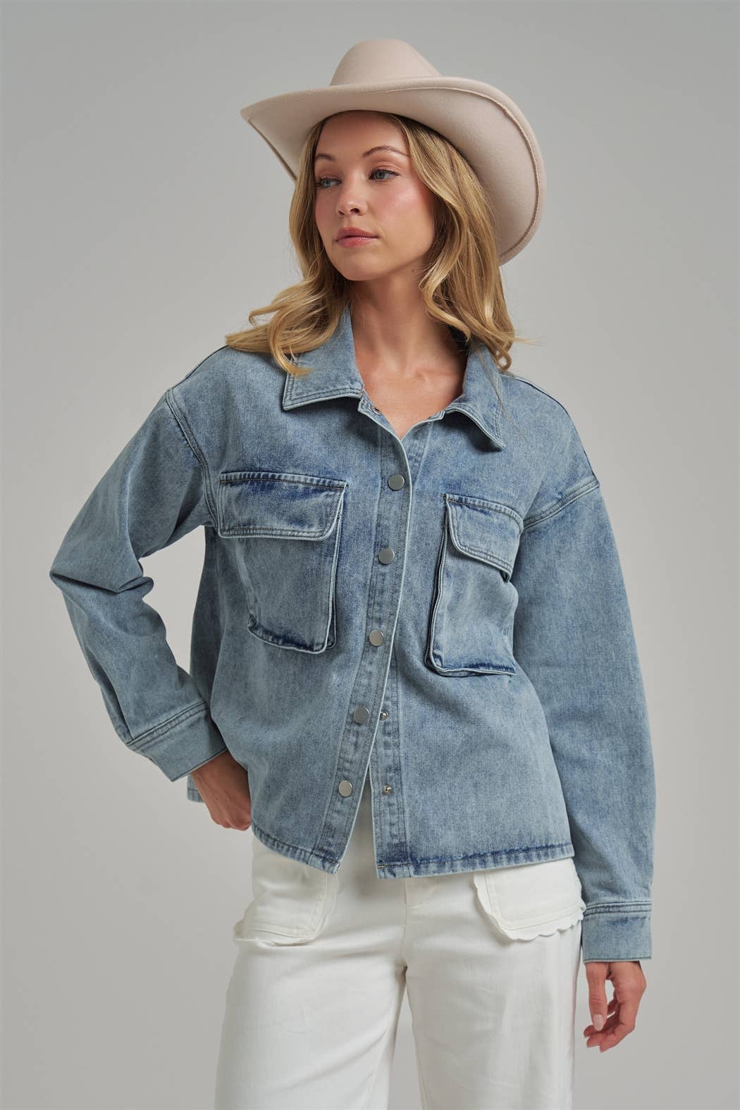 The Billie Blue Denim Shacket