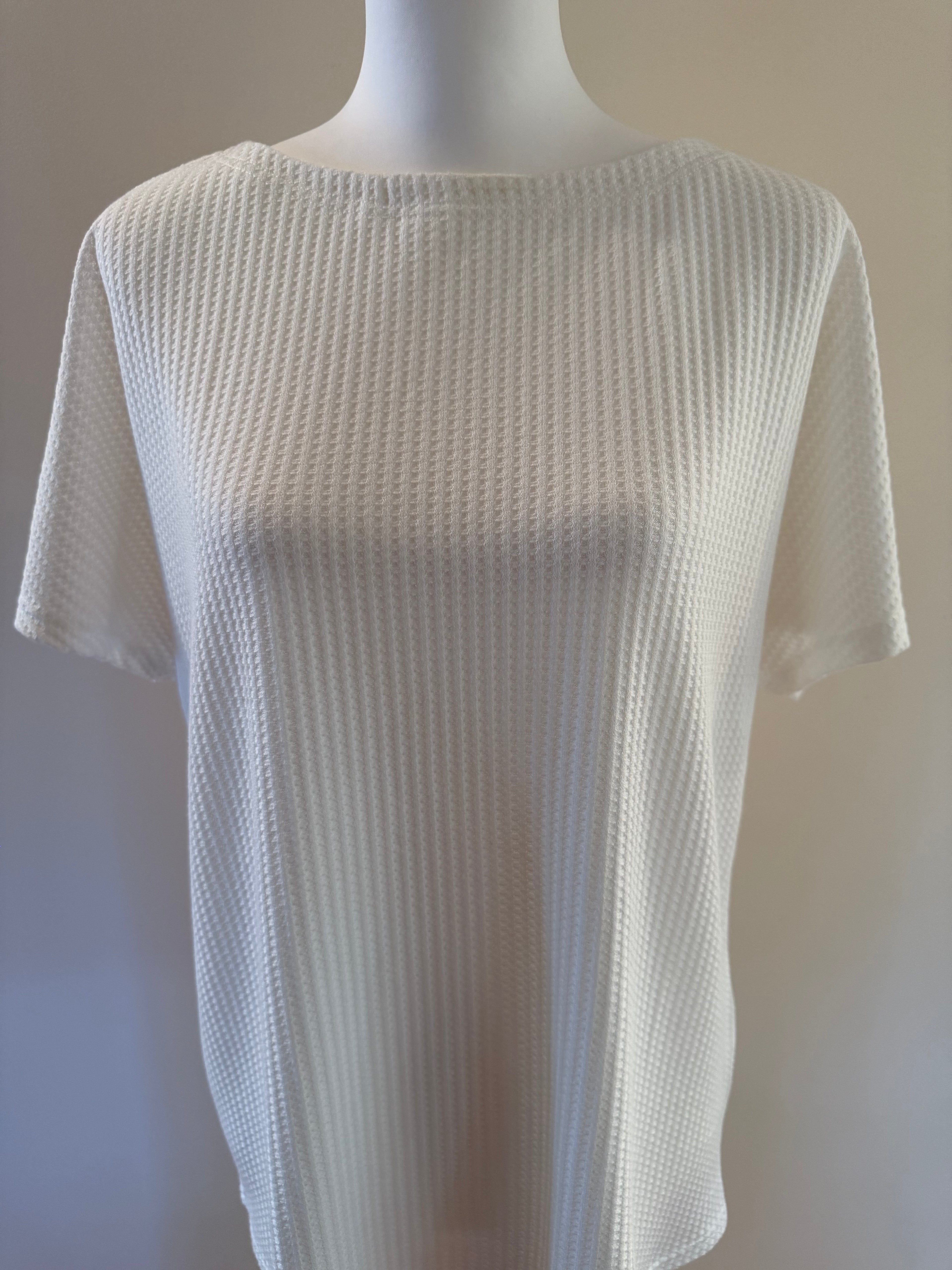 Cloud Waffle Boat Neck Top