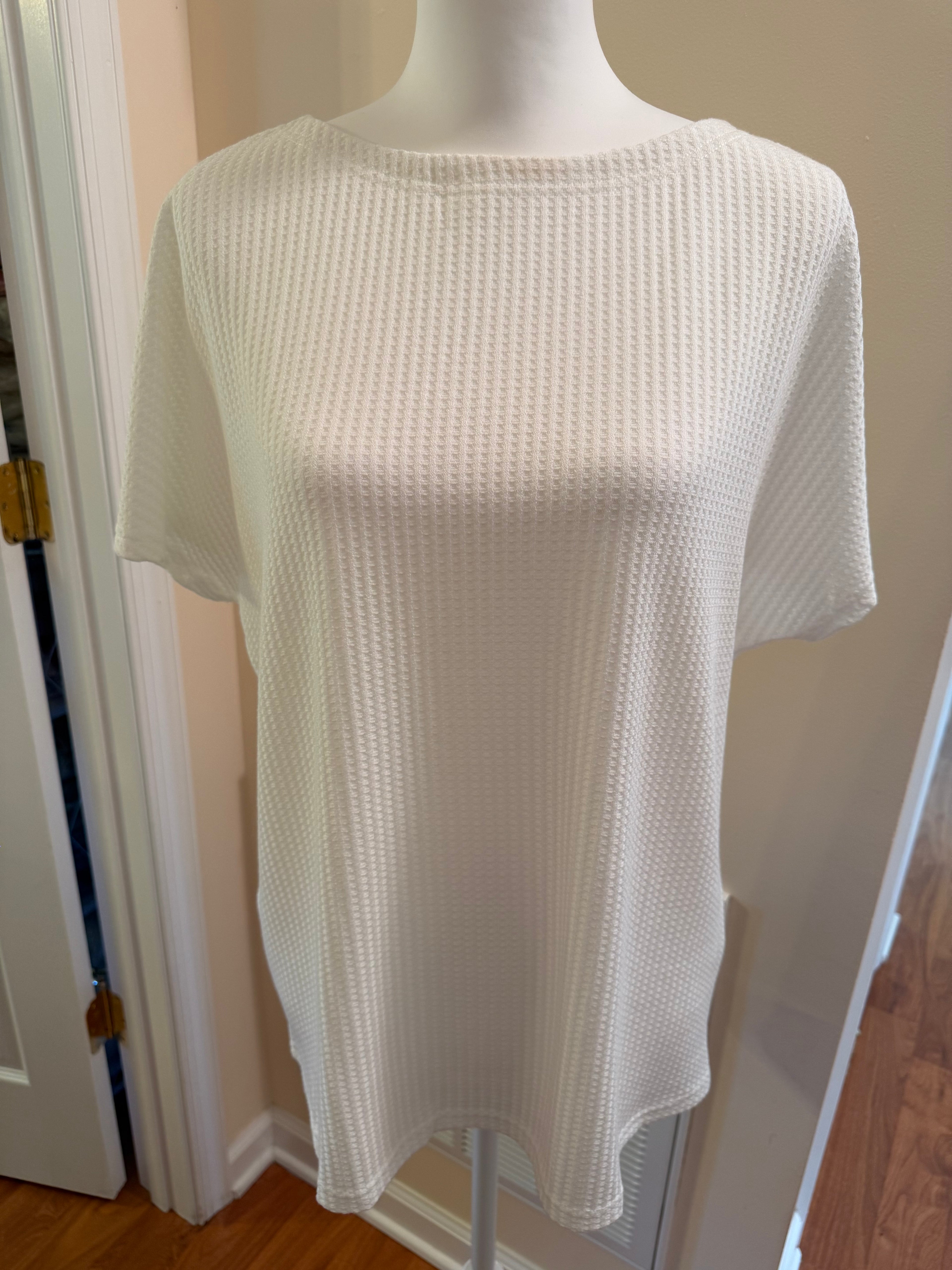 Cloud Waffle Boat Neck Top