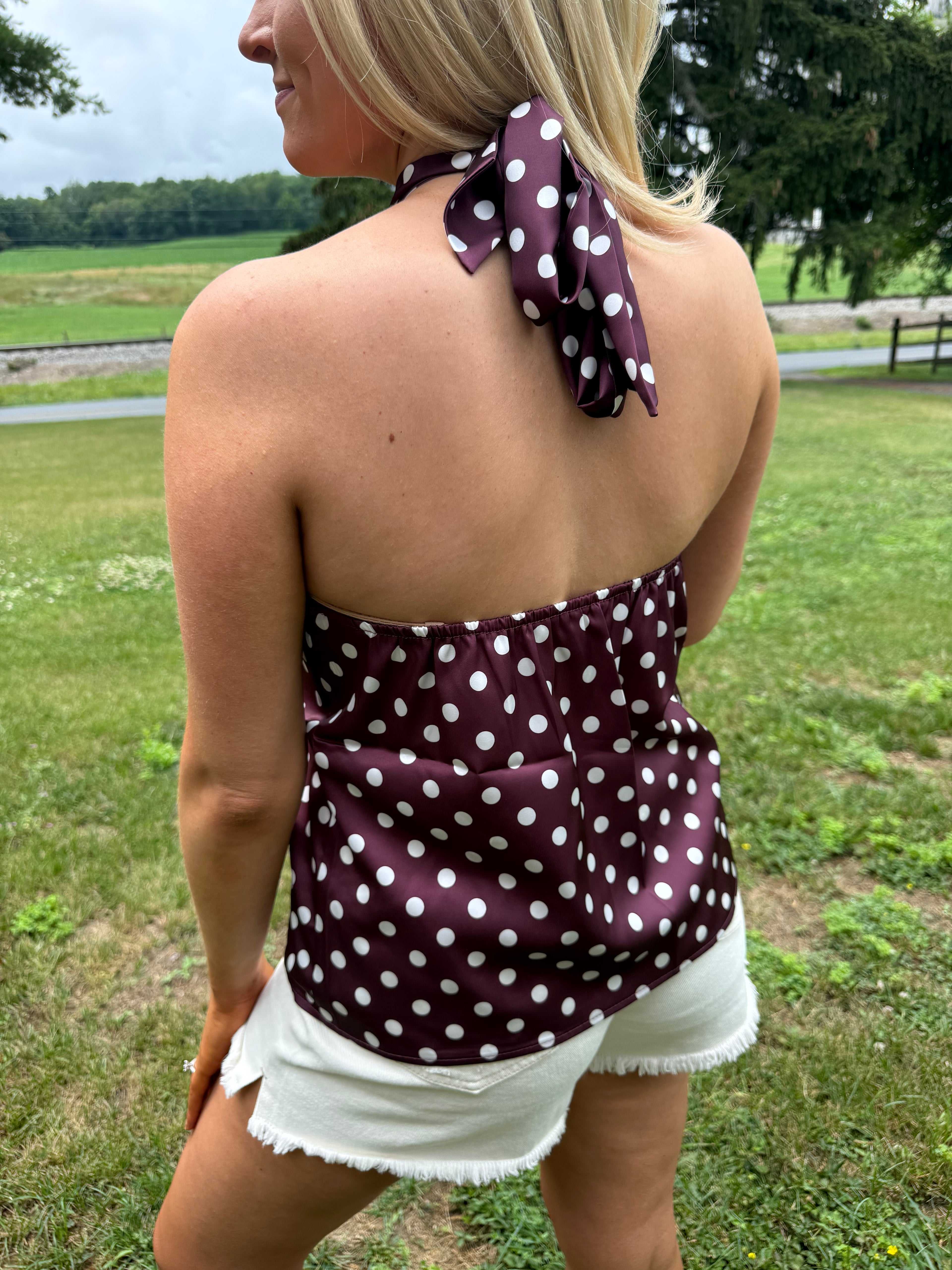 The Dotty Tie Halter