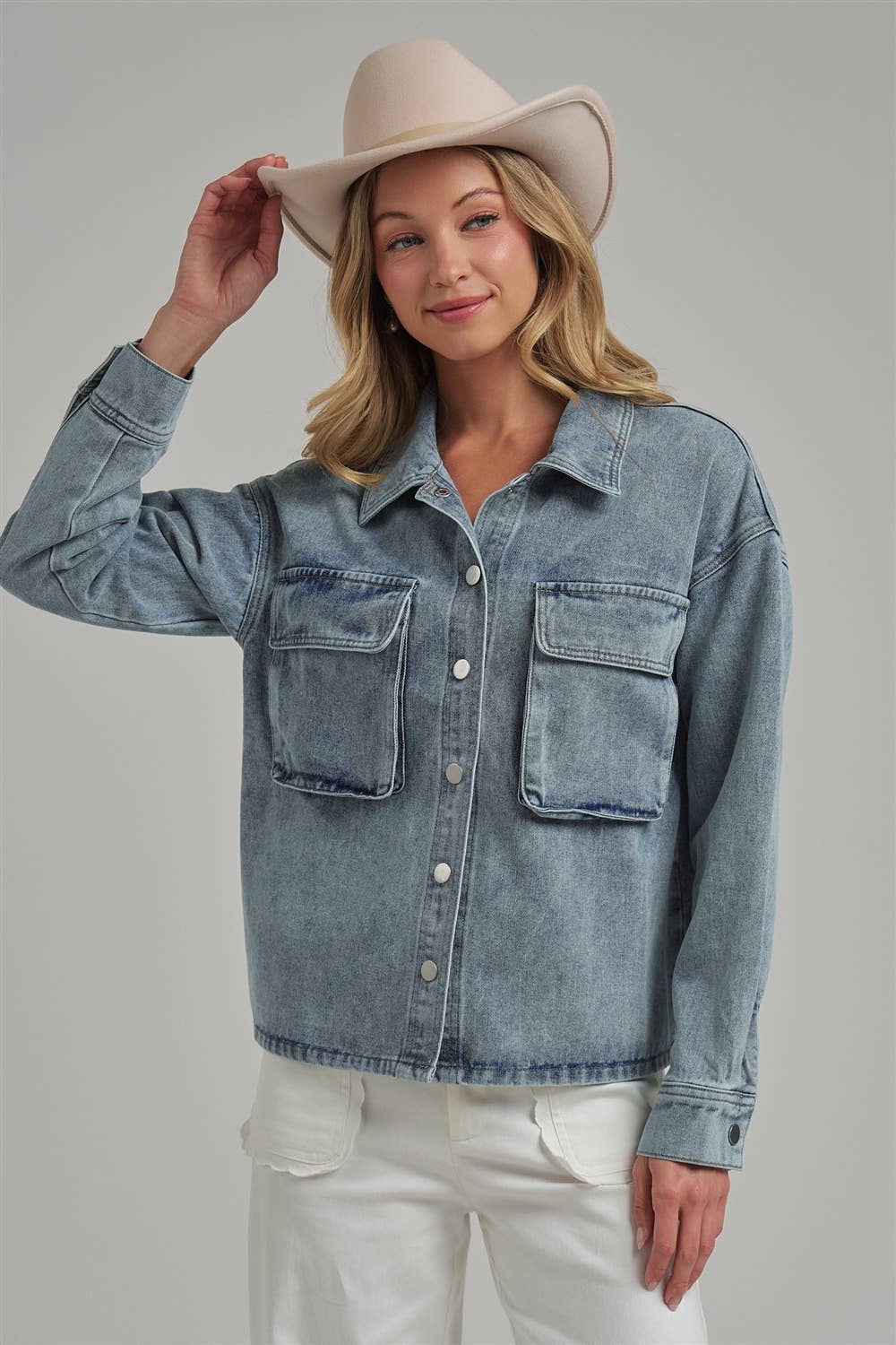 The Billie Blue Denim Shacket