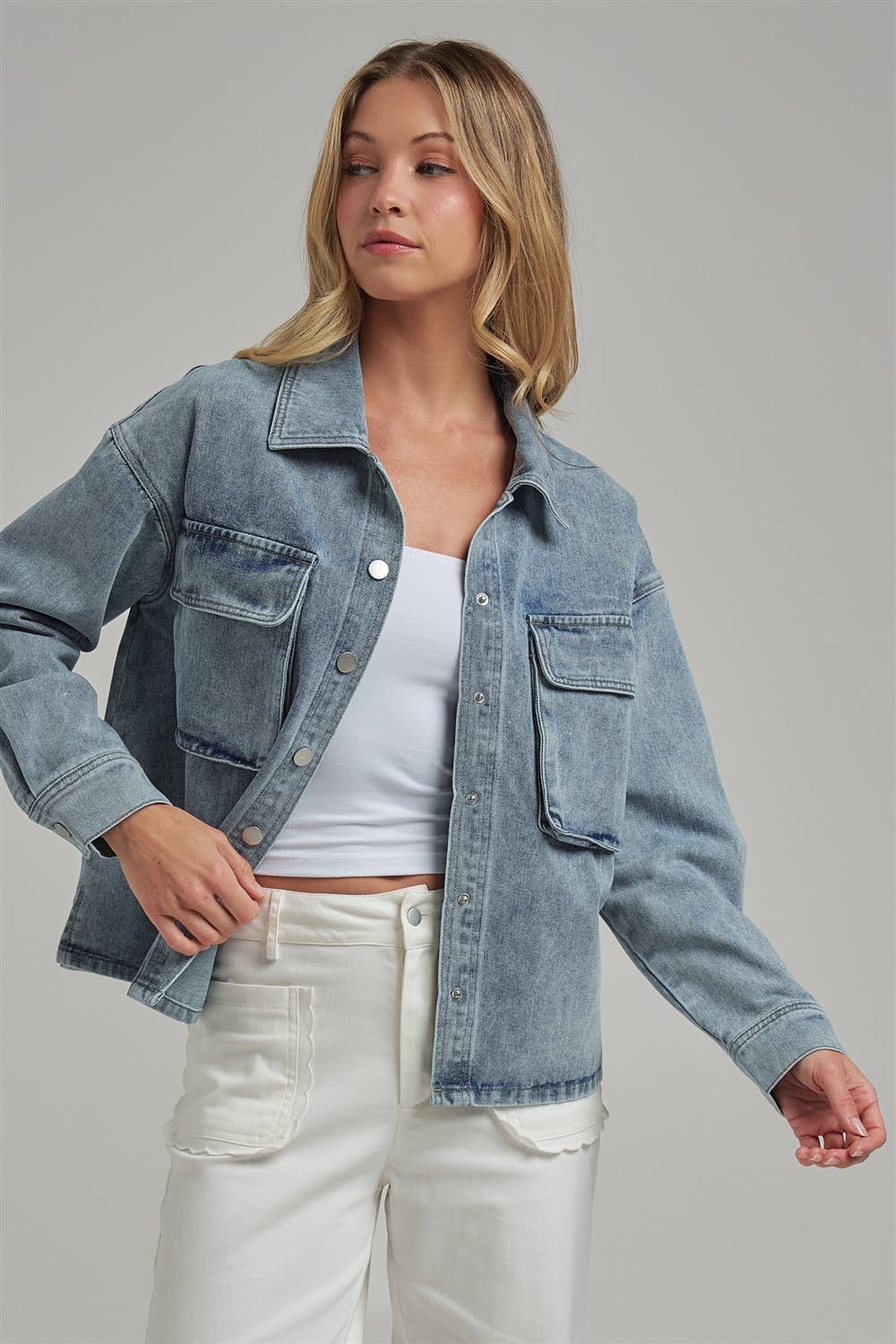 The Billie Blue Denim Shacket