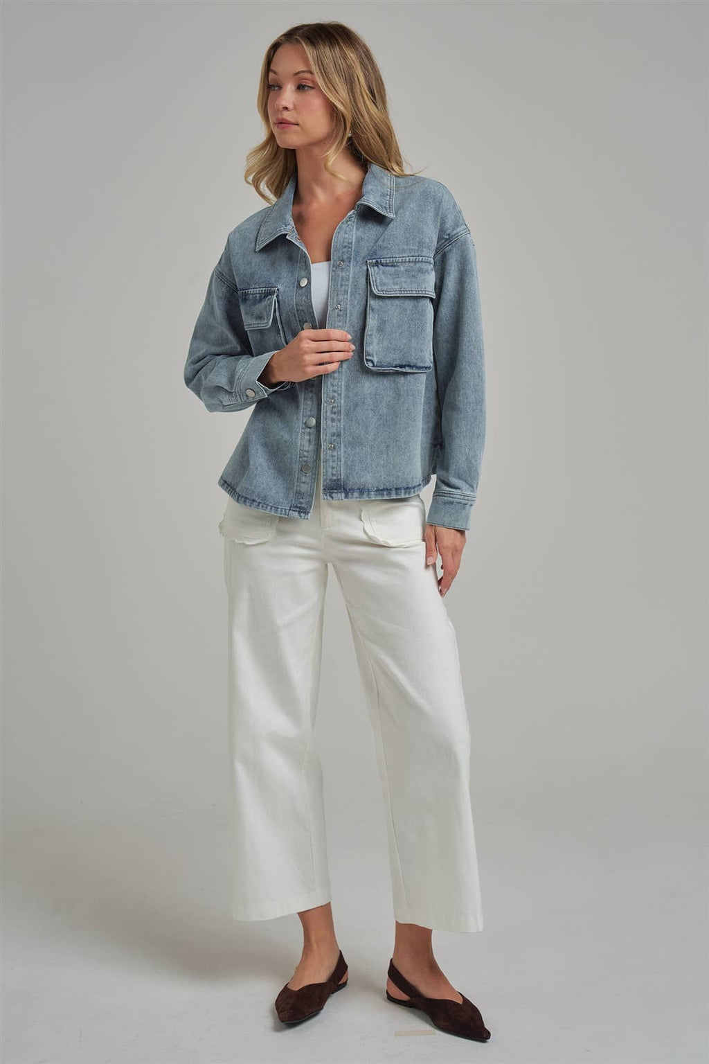 The Billie Blue Denim Shacket