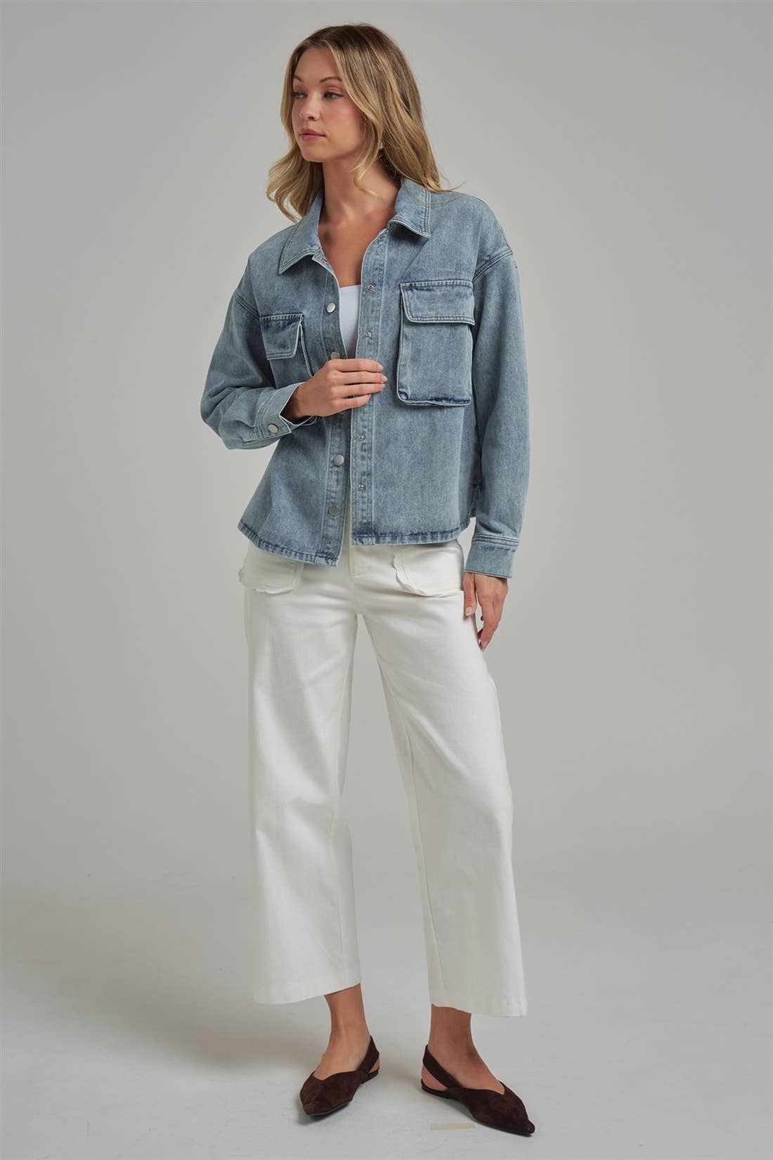 The Billie Blue Denim Shacket